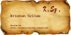 Kriston Szilas névjegykártya